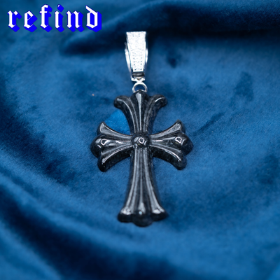 Black Jade Cross Pendant【Silver/Gold】