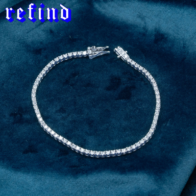 【2mm】Lab Diamond Tennis Chain Bracelet【Silver】