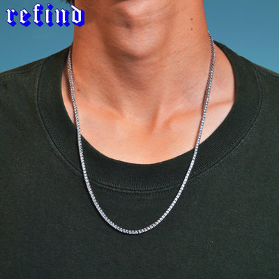 シルバー925 モアサナイト テニスネックレス 2mm
