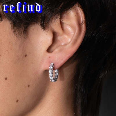 Iced Out Hoop Pierce【Silver/Gold】