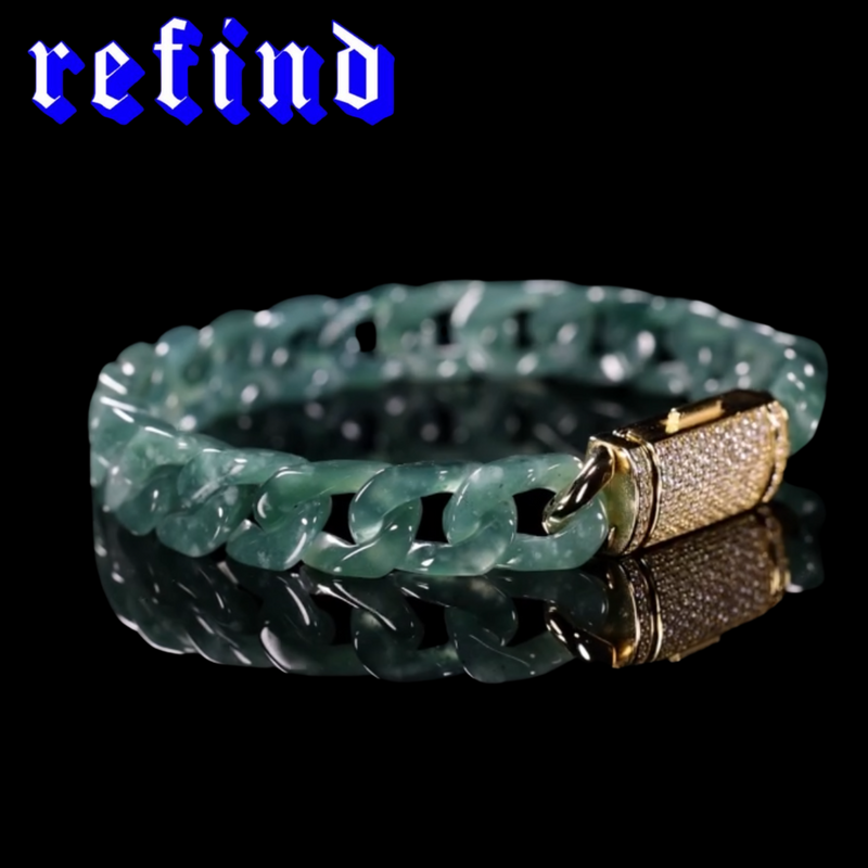 【12mm】Green Jade Bracelet【Silver/Gold】
