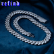 【14mm】Iced Out Cuban Link Necklace【Silver】
