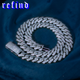 【14mm】Iced Out Cuban Link Necklace【Silver】