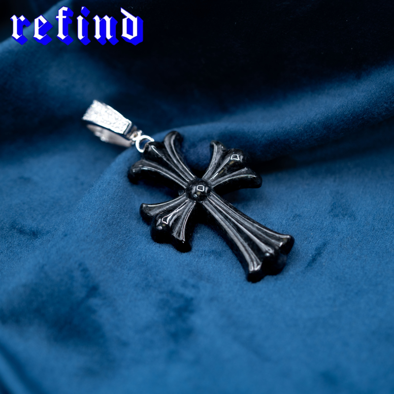 Black Jade Cross Pendant【Silver/Gold】