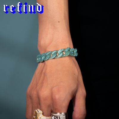 【12mm】Green Jade Bracelet【Silver/Gold】