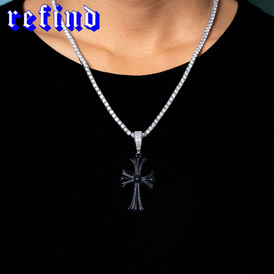 Black Jade Cross Pendant【Silver/Gold】