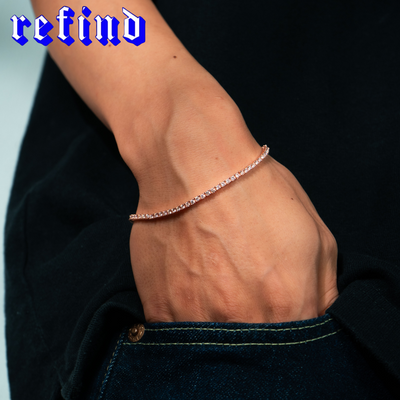 【2mm】Tennis Chain Bracelet【Silver/Gold/Rose Gold】