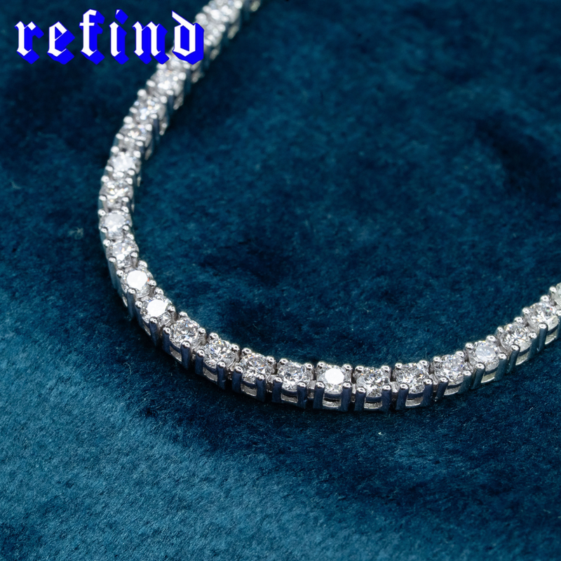 【2mm】Lab Diamond Tennis Chain Bracelet【Silver】
