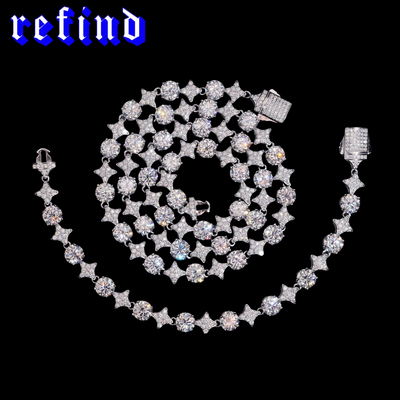 Star Link Tennis Necklace【Silver】