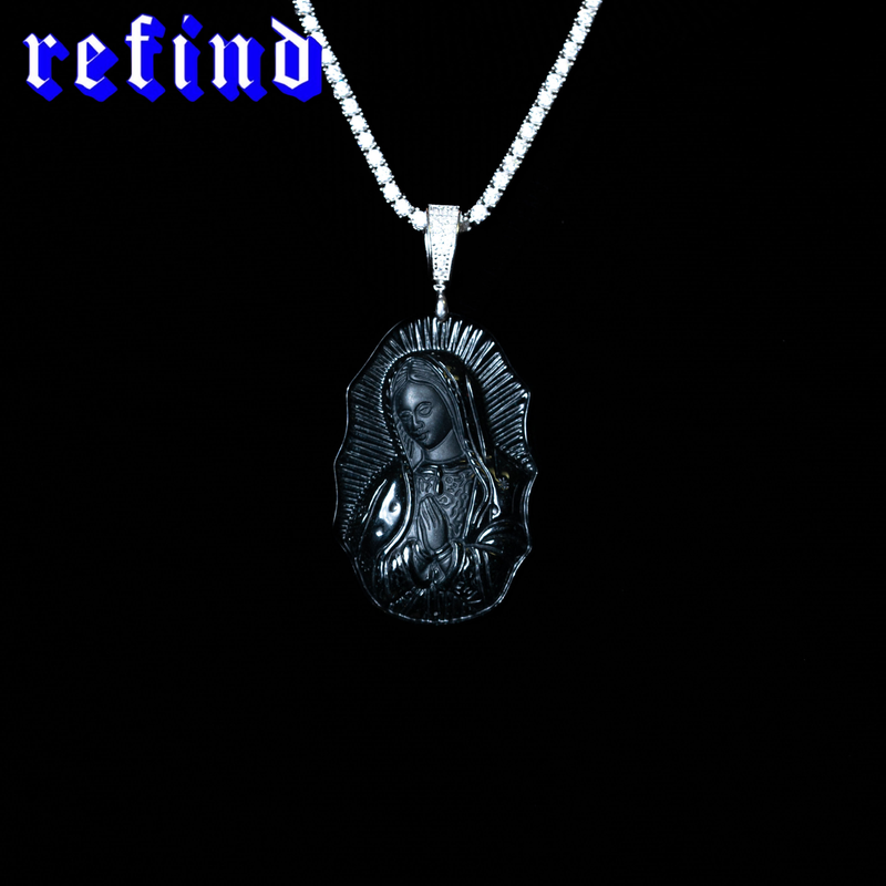 Black Jade Maria Pendant【Silver/Gold】