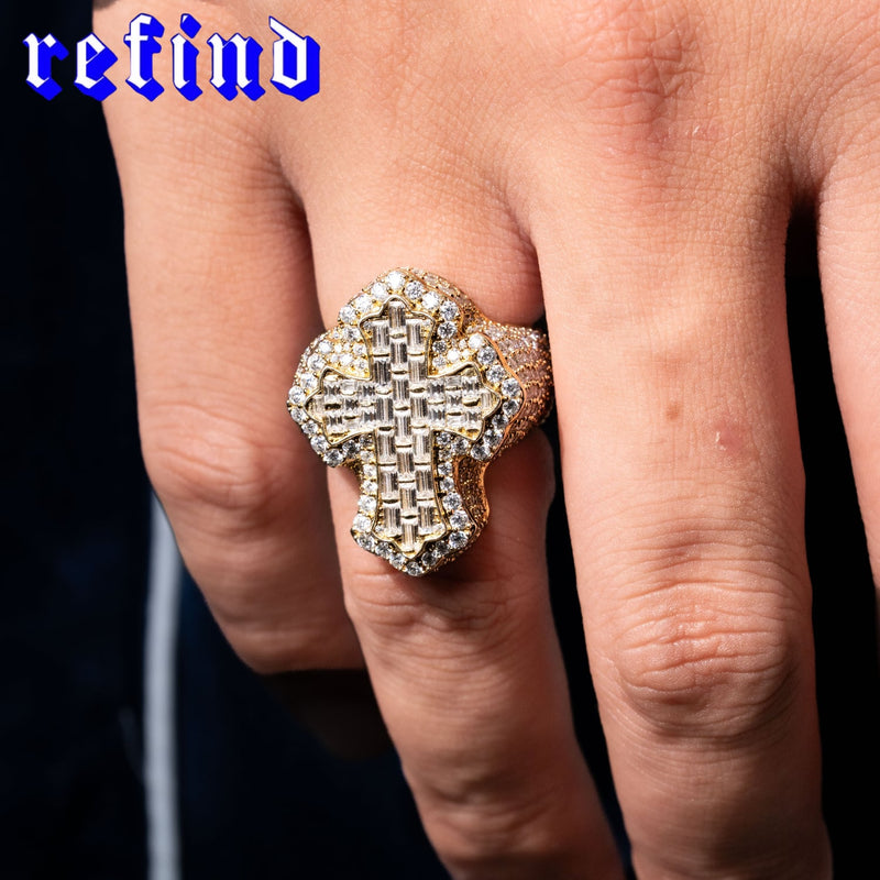 Iced Out Cross Ring【Silver/Gold/Rose Gold】