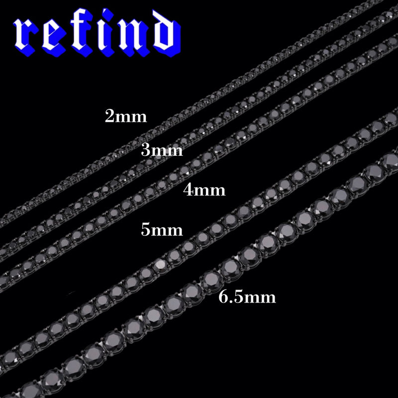 【4mm】Black Tennis Chain Bracelet【Silver/Gold】