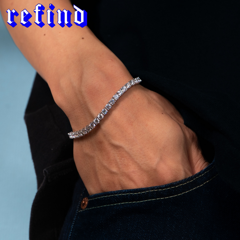 【4mm】Tennis Chain Bracelet【Silver/Gold/Rose Gold】