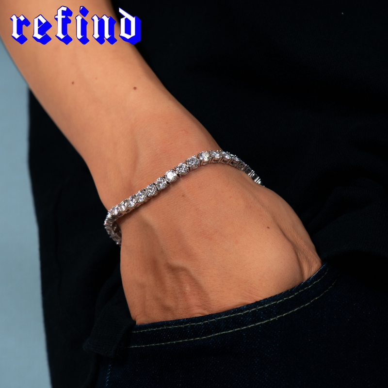 【5mm】Tennis Chain Bracelet【Silver/Gold/Rose Gold】