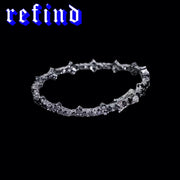 S925 Moissanite Black Cross Tennis Bracelet 3mm