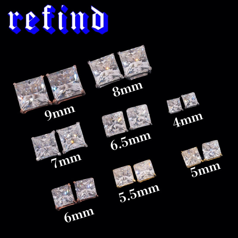 【4mm】Princess Cut Pierce【Silver/Gold/Rose Gold】