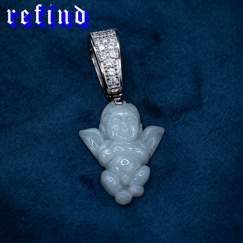 White Jade Angel Pendant【Silver/Gold】