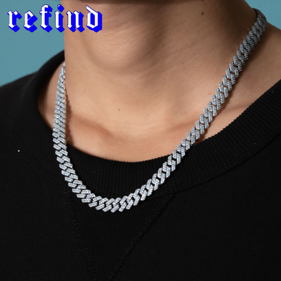 【8mm】Iced Out Cuban Link Necklace【Silver】