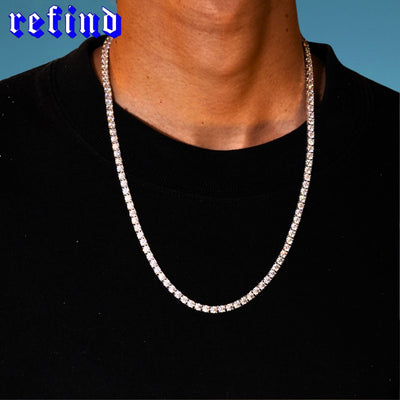 【4mm】Tennis Chain Necklace【Silver/Gold/Rose Gold】