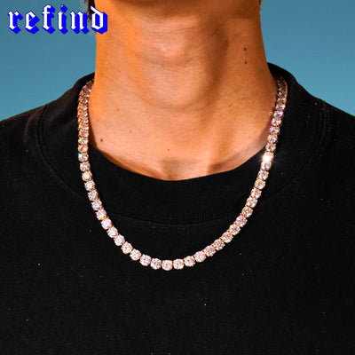 【6.5mm】Tennis Chain Necklace【Silver/Gold/Rose Gold】