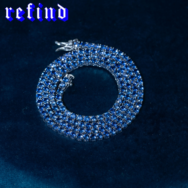 Lab Grown Sapphire Tennis Necklace【Silver/Gold】