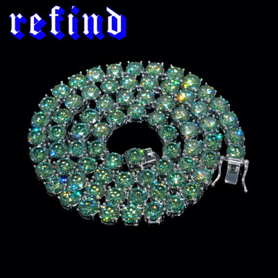 【6.5mm】Green Tennis Chain Necklace【Silver/Gold】