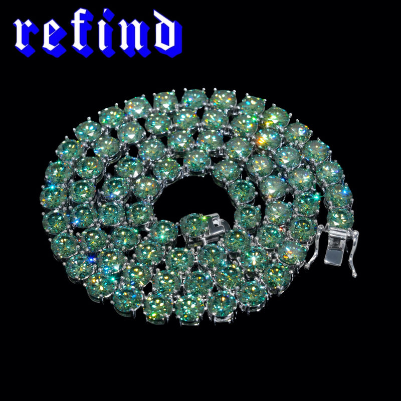 【6.5mm】Green Tennis Chain Necklace【Silver/Gold】