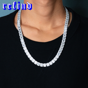 S925 Moissanite Baguette Tennis Necklace 9mm