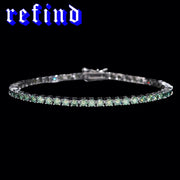S925 Green Moissanite Tennis Bracelet 2mm