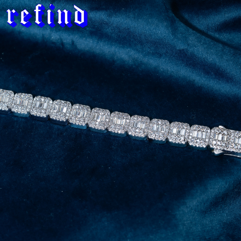 【9mm】Baguette Tennis Chain Necklace【Silver】