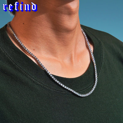 【3mm】Tennis Chain Necklace【Silver/Gold/Rose Gold】