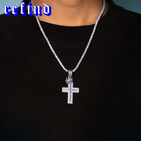 【即日発送】Crown Cross Pendant【Silver】
