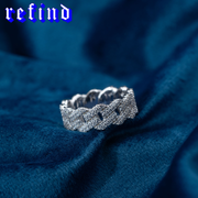 S925 Moissanite Cuban Link Ring