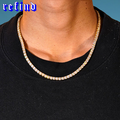 【5mm】Tennis Chain Necklace【Silver/Gold/Rose Gold】