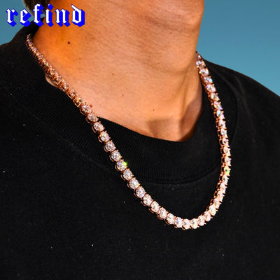 【6.5mm】Tennis Chain Necklace【Silver/Gold/Rose Gold】