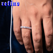 S925 Moissanite Single Row Ring