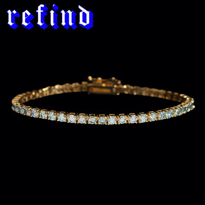 【6.5mm】Green Tennis Chain Bracelet【Silver/Gold】