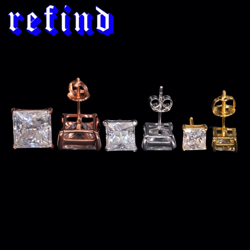 【4mm】Princess Cut Pierce【Silver/Gold/Rose Gold】