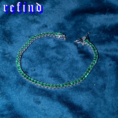 Lab Grown Green Sapphire Tennis Bracelet【Silver/Gold】