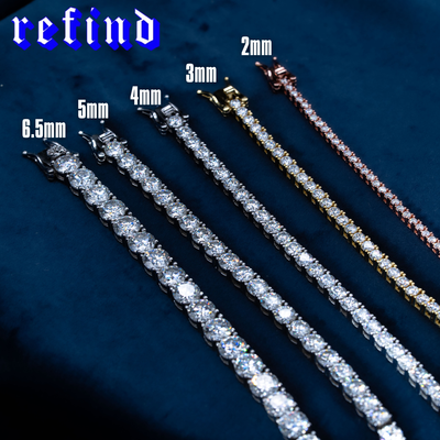 【4mm】Tennis Chain Necklace【Silver/Gold/Rose Gold】