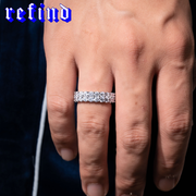 S925 Moissanite Double Row Ring