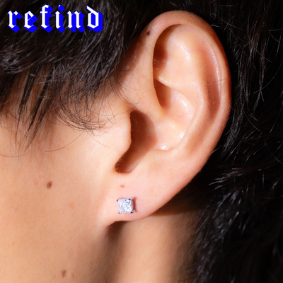 【4mm】Princess Cut Pierce【Silver/Gold/Rose Gold】