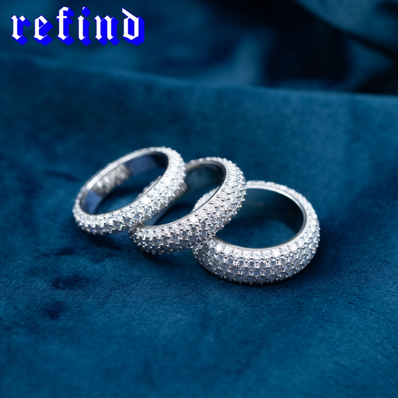 【3-Row】Pavé Ring【Silver/Gold】