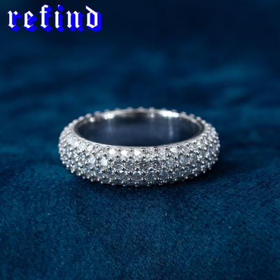 【4-Row】Pavé Ring【Silver/Gold】