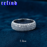 S925 Moissanite Pavé Ring 5-Row