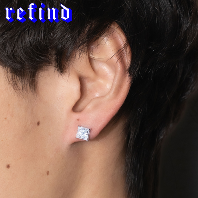 【6mm】Princess Cut Pierce【Silver/Gold/Rose Gold】