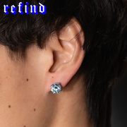 S925 Moissanite Round Cut Stud Earrings 9mm