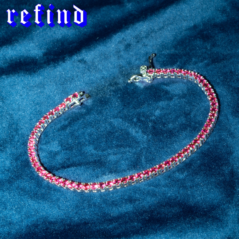 Lab Grown Ruby Tennis Bracelet【Silver/Gold】