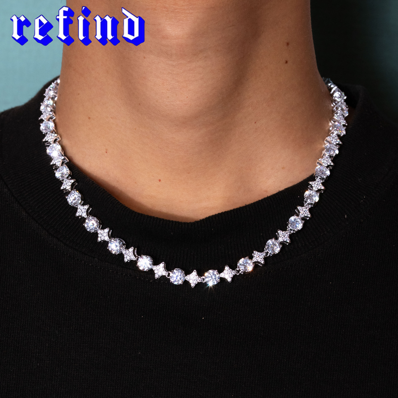Star Link Tennis Necklace【Silver】